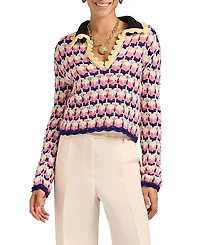 La Doublej Long Sleeves Picket Polo Shirt Multicolor