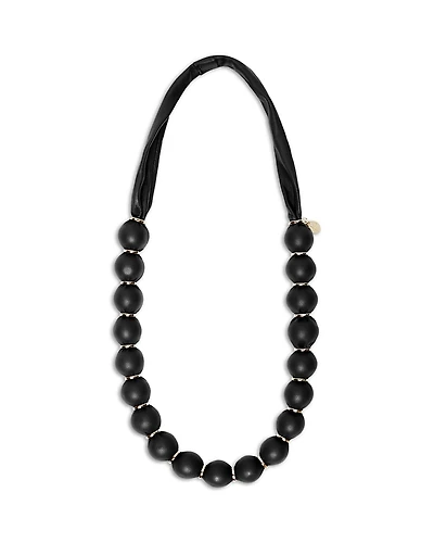 Weekend Max Mara Fachiro Leather Maxi Ball Necklace