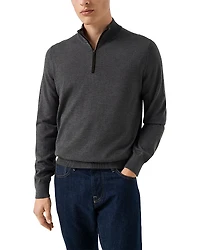 Eton Relaxed Fit Quarter Zip Merino Wool Sweater