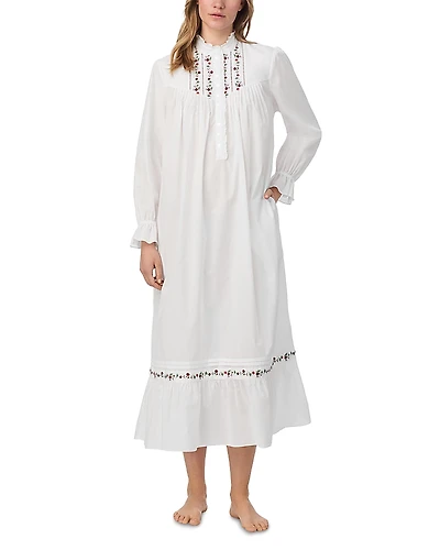 Eileen West Long Sleeve Cotton Lawn High Neck Nightgown