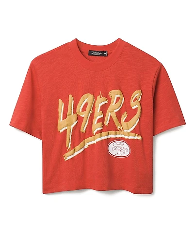 Junk Food Clothing Women's Nfl San Francisco 49ers Thrill Mock Neck Crop Tee