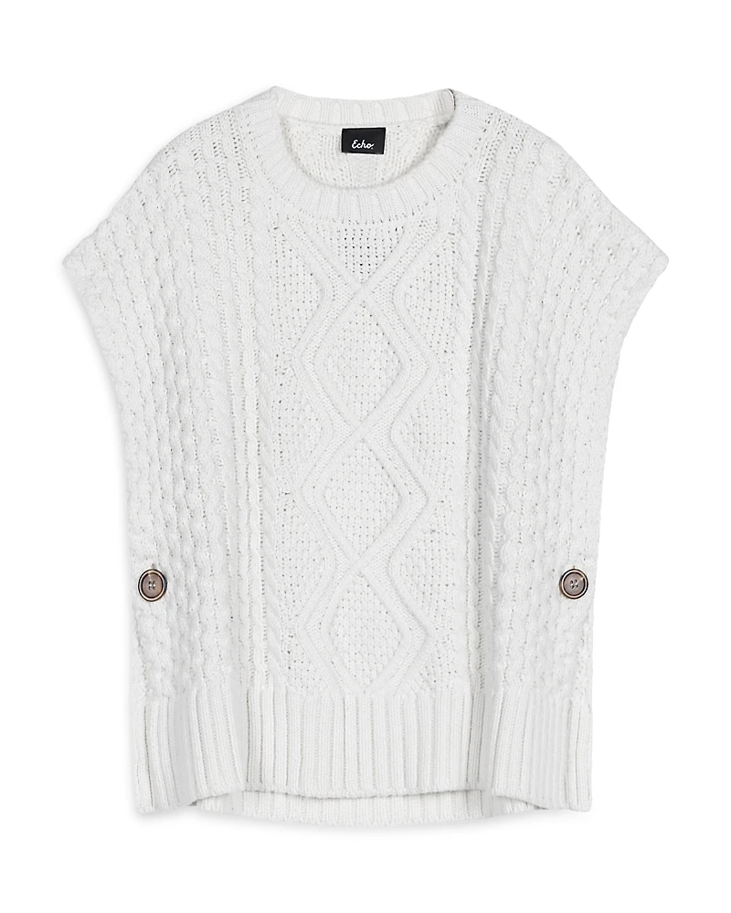Echo Cable Knit Open Side Poncho
