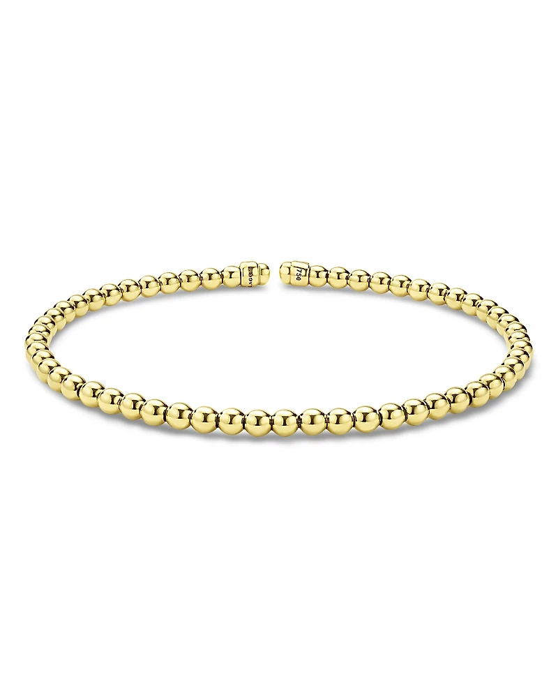 Lagos 18K Yellow Gold Caviar Gold Bead Flex Bangle Bracelet