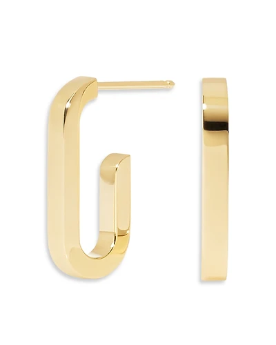 Dinh Van 18K Yellow Gold Maillon Small Oval Hoop Earrings