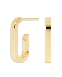 Dinh Van 18K Yellow Gold Maillon Small Oval Hoop Earrings