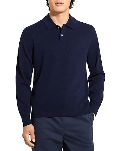 Theory Goris Cashmere Long Sleeve Polo Sweater