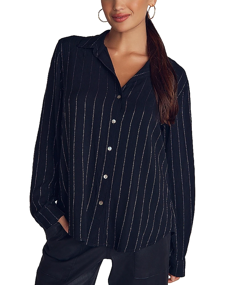 Bella Dahl Lurex Stripe Clean Shirt