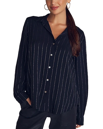 Bella Dahl Lurex Stripe Clean Shirt