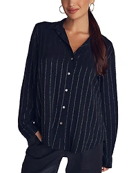 Bella Dahl Lurex Stripe Clean Shirt