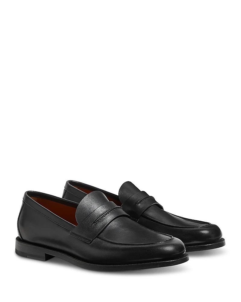 Zegna Men's Leather Mocassin Corso Loafers