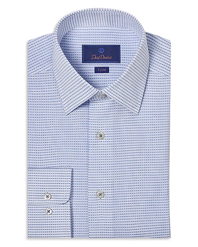 David Donahue Horizontal Dobby Trim Fit Dress Shirt