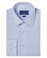 David Donahue Horizontal Dobby Trim Fit Dress Shirt