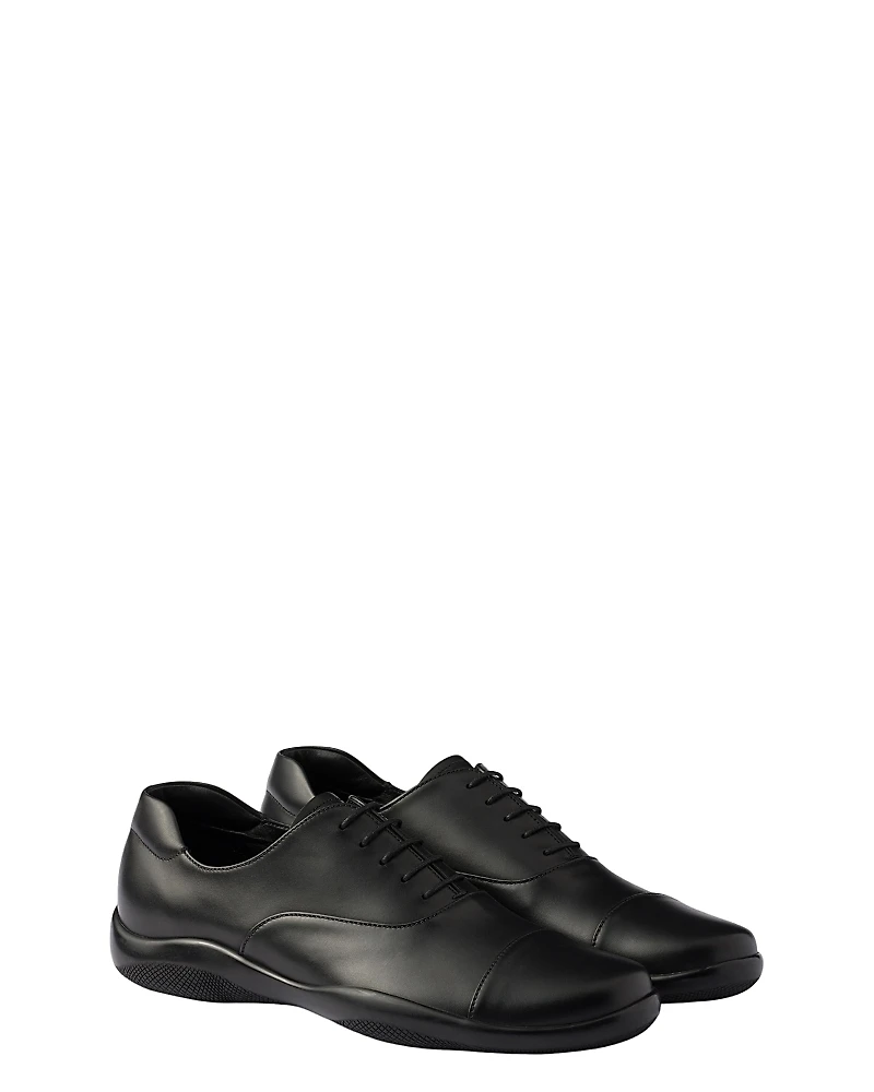 Prada Men's Toblach Laced Leather Shoes