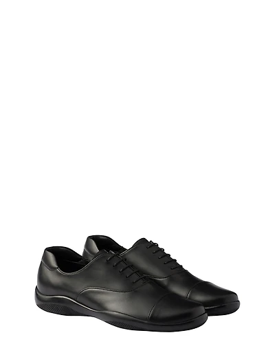 Prada Men's Toblach Laced Leather Shoes