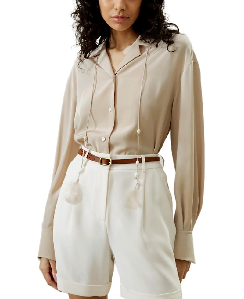 Lilysilk Tie-Detailed Silk Blouse Shirts