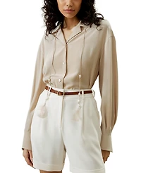 Lilysilk Tie-Detailed Silk Blouse Shirts