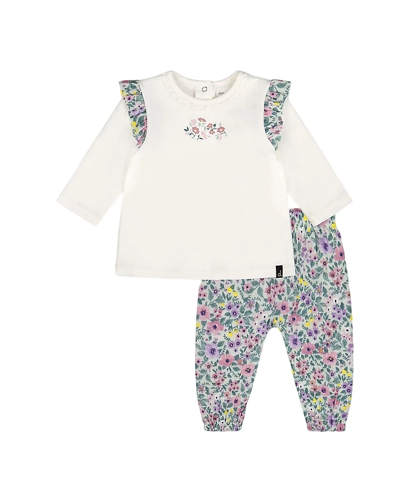 Deux par Girls' Organic Cotton Top and Muslin Pants Set - Baby