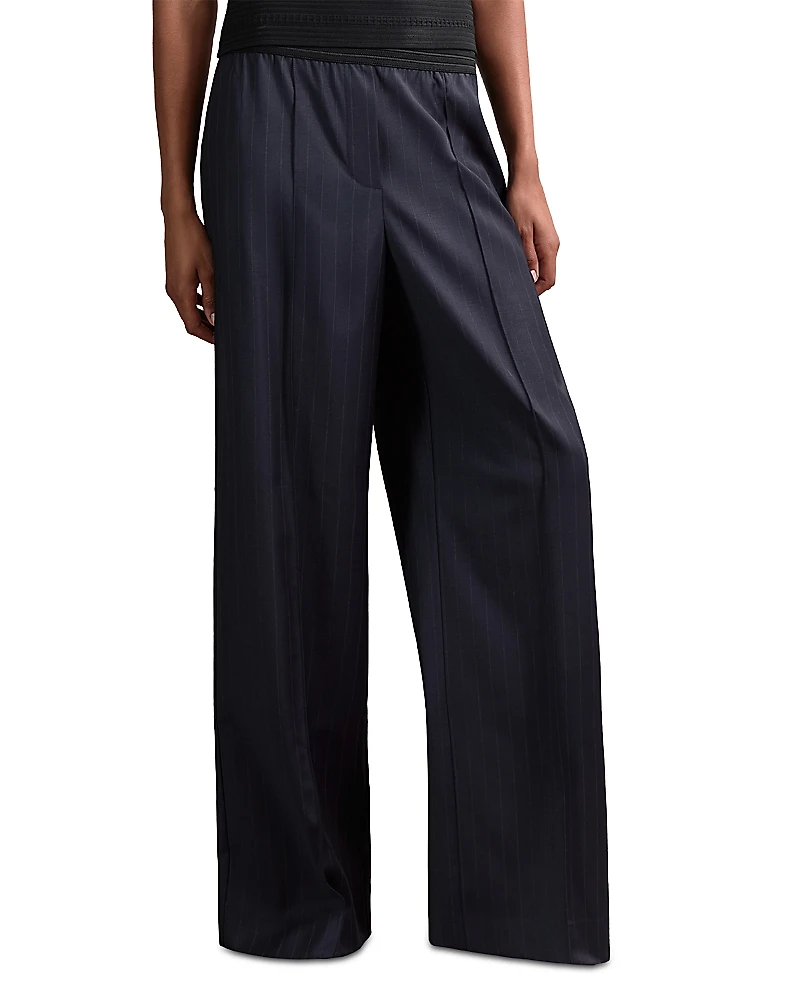Reiss Neave Pinstripe Wide Leg Pants