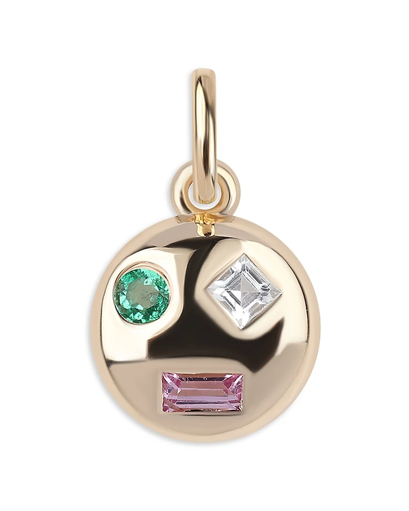 Moon & Meadow 14K Yellow Gold Multi Stone Mixed Cut Pendant Necklace, 20