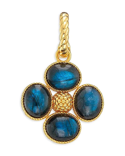 Capucine De Wulf Blue Labradorite Berry Clover Double Sided Pendant