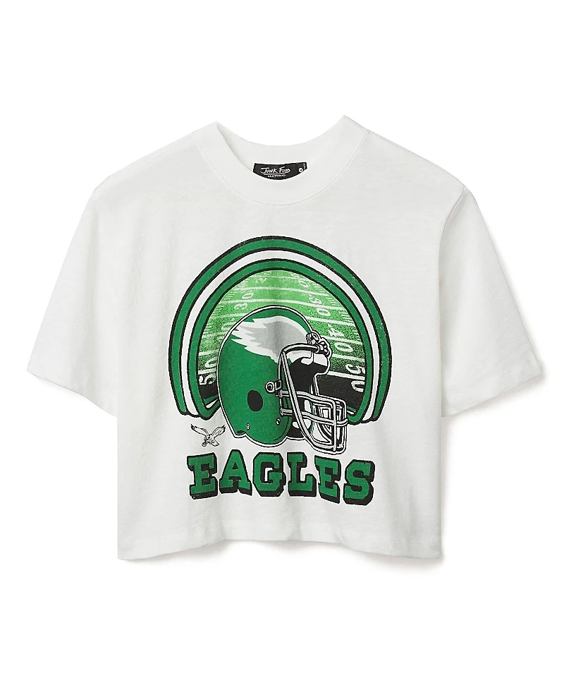Junk Food Clothing Women's Nfl Philadelphia Eagles Game Time Mock Neck Crop Tee