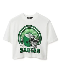 Junk Food Clothing Women's Nfl Philadelphia Eagles Game Time Mock Neck Crop Tee