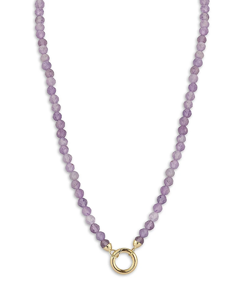 Moon & Meadow 14K Yellow Gold Amethyst Bead Circle Pendant Necklace, 17