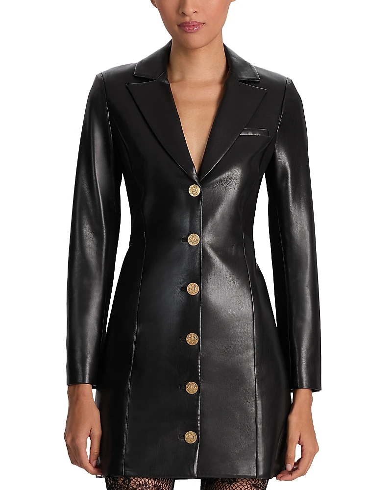 Alice and Olivia Michelle Faux Leather Dress