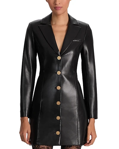 Alice and Olivia Michelle Faux Leather Dress