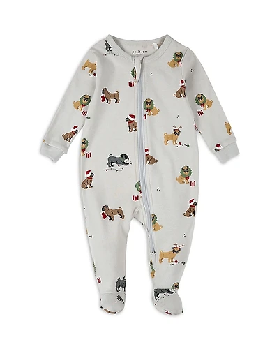 Firsts by petit lem Boys' Pug Print Footed Sleeper - Baby
