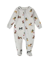 Firsts by petit lem Boys' Pug Print Footed Sleeper - Baby