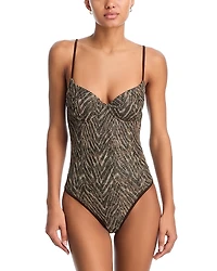 Ramy Brook Jayda Printed Underwire One Piece Swimsuit