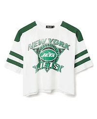 Junk Food Clothing Women's Nfl New York Jets Striped Crop Tee