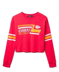 Junk Food Clothing Women's Nfl Kansas City Chiefs Retro Crop Fleece Sweatshirt