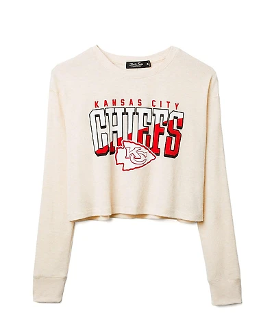 Junk Food Clothing Women's Nfl Kansas City Chiefs Slant Crop Thermal Tee