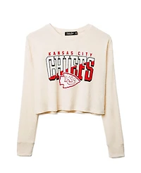 Junk Food Clothing Women's Nfl Kansas City Chiefs Slant Crop Thermal Tee