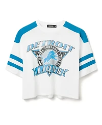 Junk Food Clothing Women's Nfl Detroit Lions Striped Crop Tee