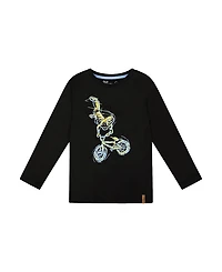 Deux par Boys' Long Sleeve Cotton Jersey Tee Shirt - Little Kid