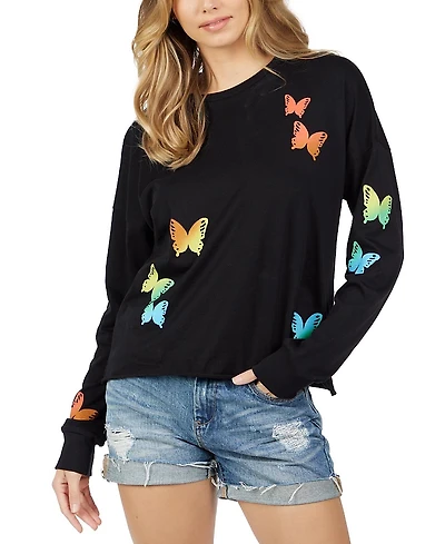 Lauren Moshi Luella Rainbow Butterflies Top