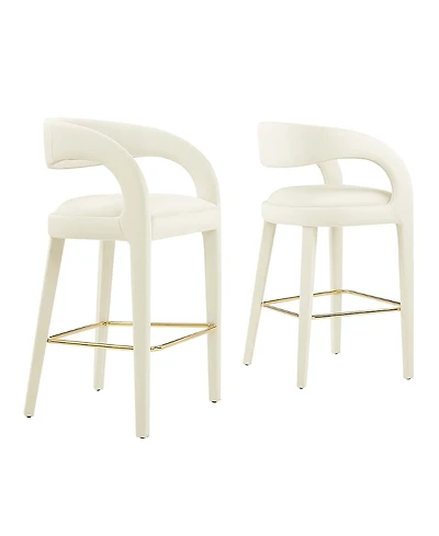 Modway Pinnacle Performance Velvet Bar Stool, Set of 2