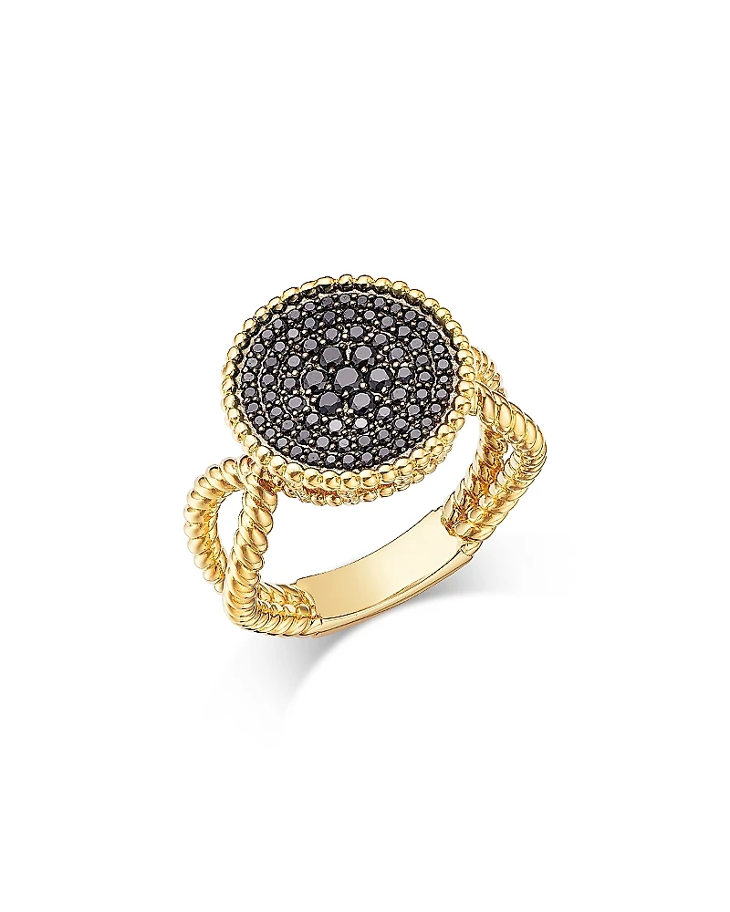 Bloomingdale's Fine Collection Black Diamond Pave Cluster Statement Ring