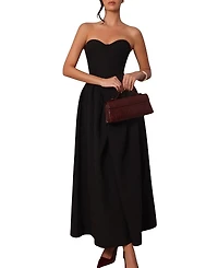 Heiress Beverly Hills Strapless Corset Cotton Poplin Maxi Dress