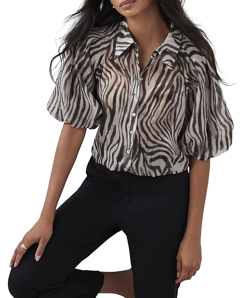 Mint Velvet Women's Zebra Print Shirt