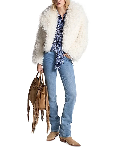 Michael Kors Cropped Faux Fur Jacket