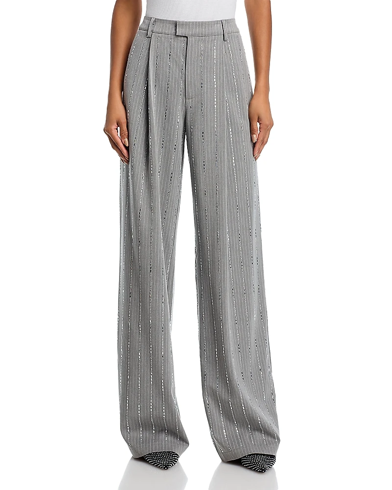 Aqua x Salvatorre Rizza Crystal Pinstripe Pants - Exclusive