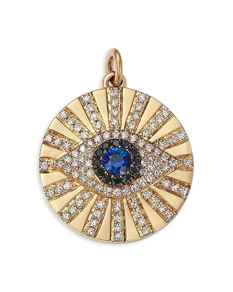 Moon & Meadow 14K Yellow Gold Kate Blue Sapphire & Diamond Evil Eye Pendant