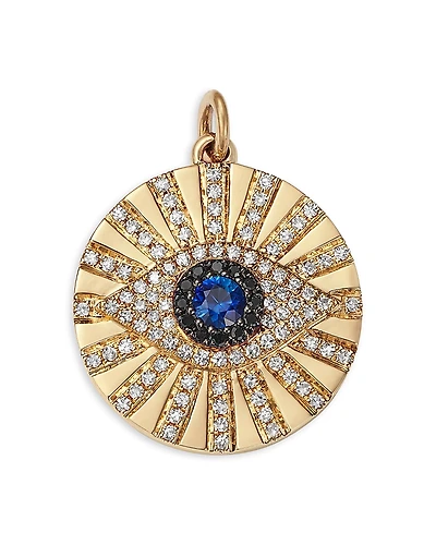 Moon & Meadow 14K Yellow Gold Kate Blue Sapphire & Diamond Evil Eye Pendant