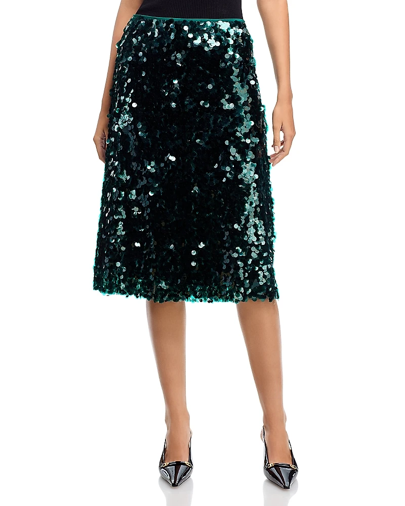Vince Sequined Midi Skirt