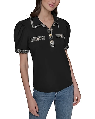 Karl Lagerfeld Paris Mixed Media Top