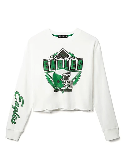 Junk Food Clothing Women's Nfl Philadelphia Eagles Helmet Crop Fleece